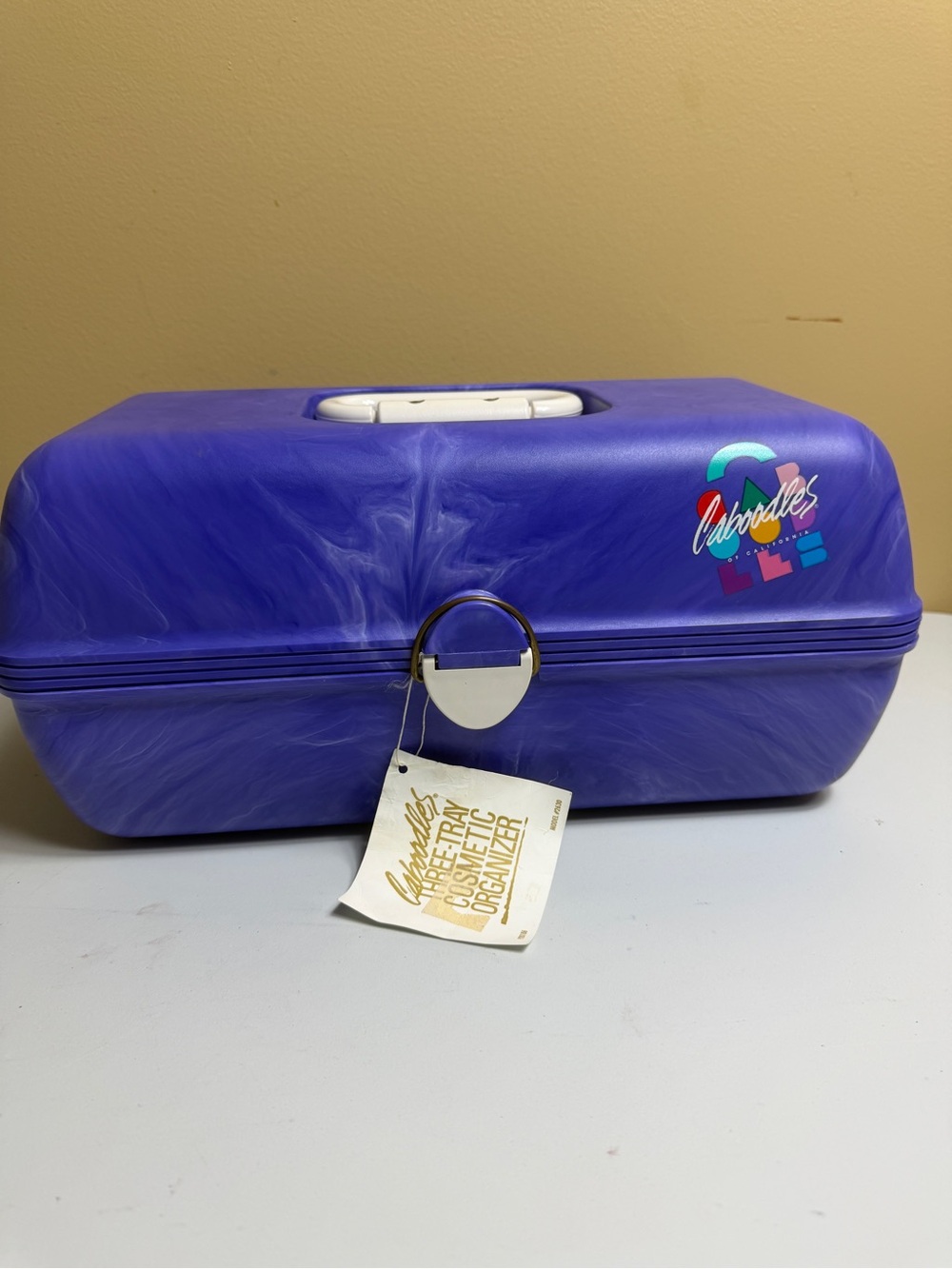 Vintage Caboodles Purple Marbled 3-Tray Makeup Organizer 2620 With Tag